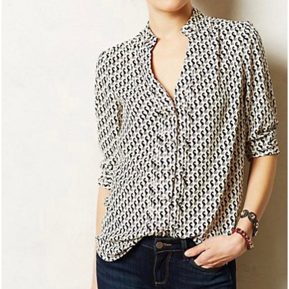 Anthropologie Moulinette Soeurs Seahorse blouse size 4